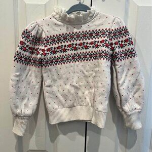 Janie and Jack girls white floral sweater size 4